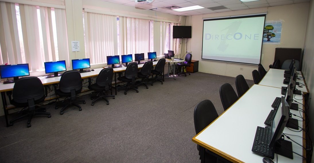 DirecOne's training room with individual workstations